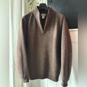 L.L. Bean Men's Waterfowl Merino Wool Sweater w/WINDSTOPPER by GORE-TEX LABS